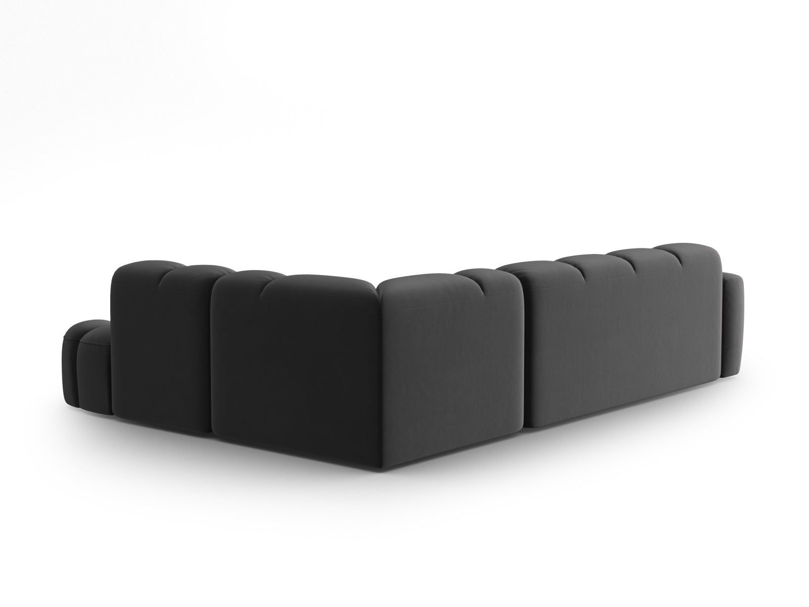 Lisa Velour Ecksofa rechts 5 Sitzer in Dark Grey präsentiert im Onlineshop von KAQTU Design AG. Ecksofa rechts ist von Micadoni