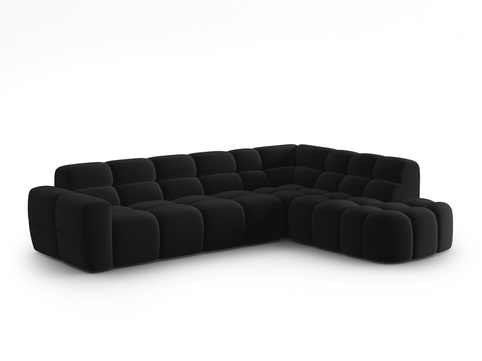 Lisa Velour Ecksofa rechts 5 Sitzer in Black präsentiert im Onlineshop von KAQTU Design AG. Ecksofa rechts ist von Micadoni