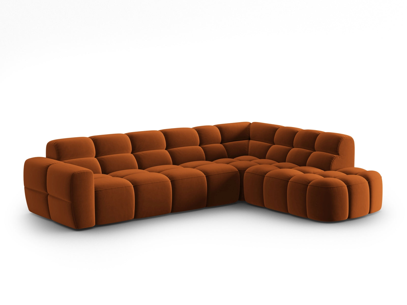 Lisa Velour Ecksofa rechts 5 Sitzer in Terracotta präsentiert im Onlineshop von KAQTU Design AG. Ecksofa rechts ist von Micadoni