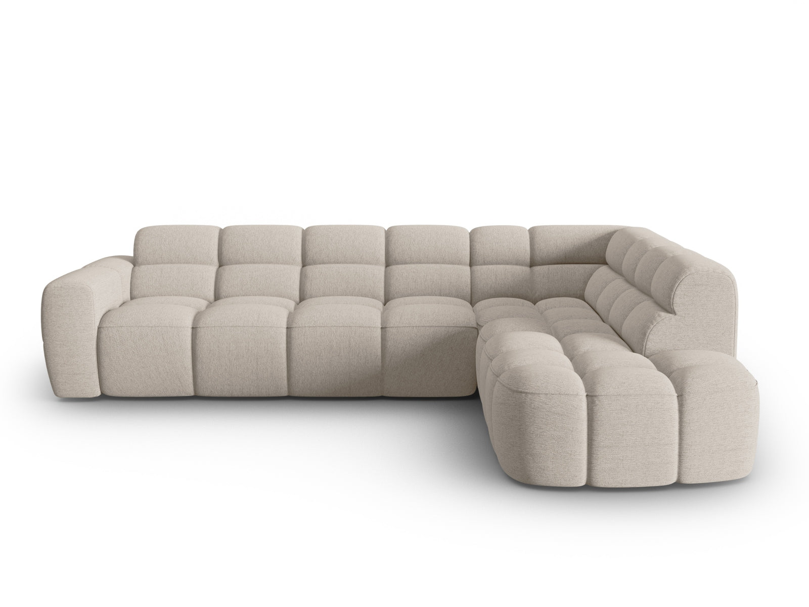 Lisa Ecksofa rechts 5 Sitzer in Sand präsentiert im Onlineshop von KAQTU Design AG. Ecksofa rechts ist von Micadoni