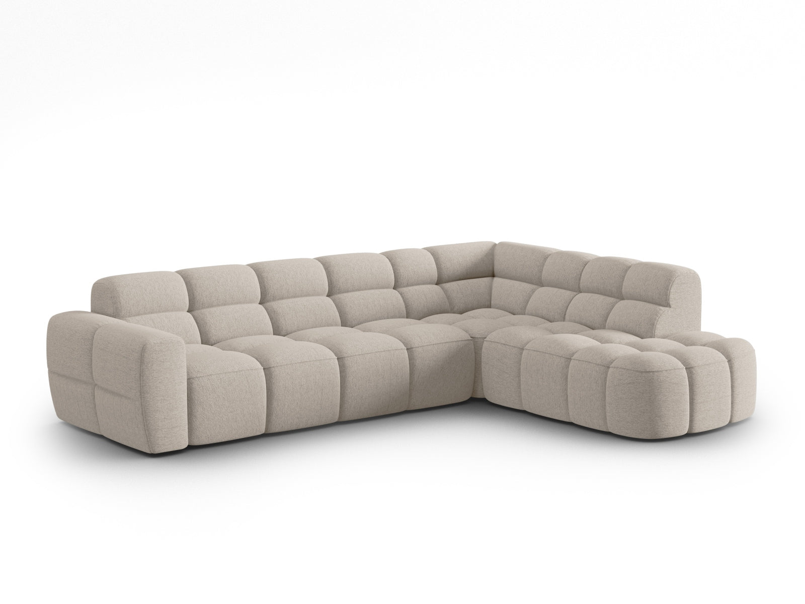 Lisa Ecksofa rechts 5 Sitzer in Sand präsentiert im Onlineshop von KAQTU Design AG. Ecksofa rechts ist von Micadoni