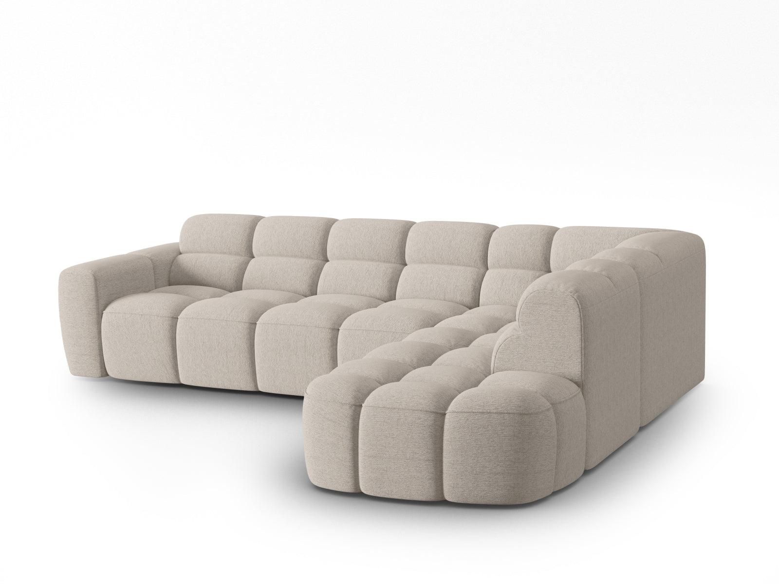 Lisa Ecksofa rechts 5 Sitzer in Sand präsentiert im Onlineshop von KAQTU Design AG. Ecksofa rechts ist von Micadoni