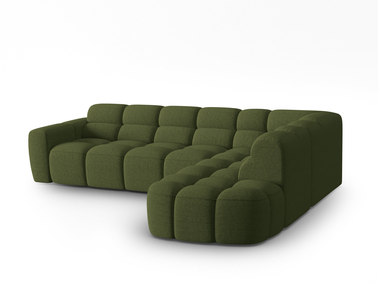 Lisa Ecksofa rechts 5 Sitzer in Green Melange präsentiert im Onlineshop von KAQTU Design AG. Ecksofa rechts ist von Micadoni
