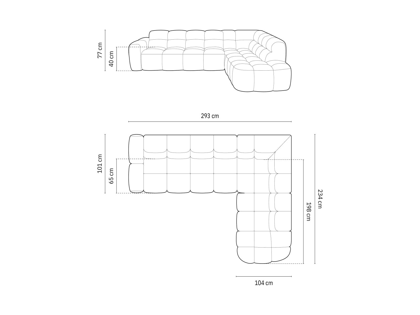 Lisa Ecksofa rechts 5 Sitzer in Grey präsentiert im Onlineshop von KAQTU Design AG. Ecksofa rechts ist von Micadoni
