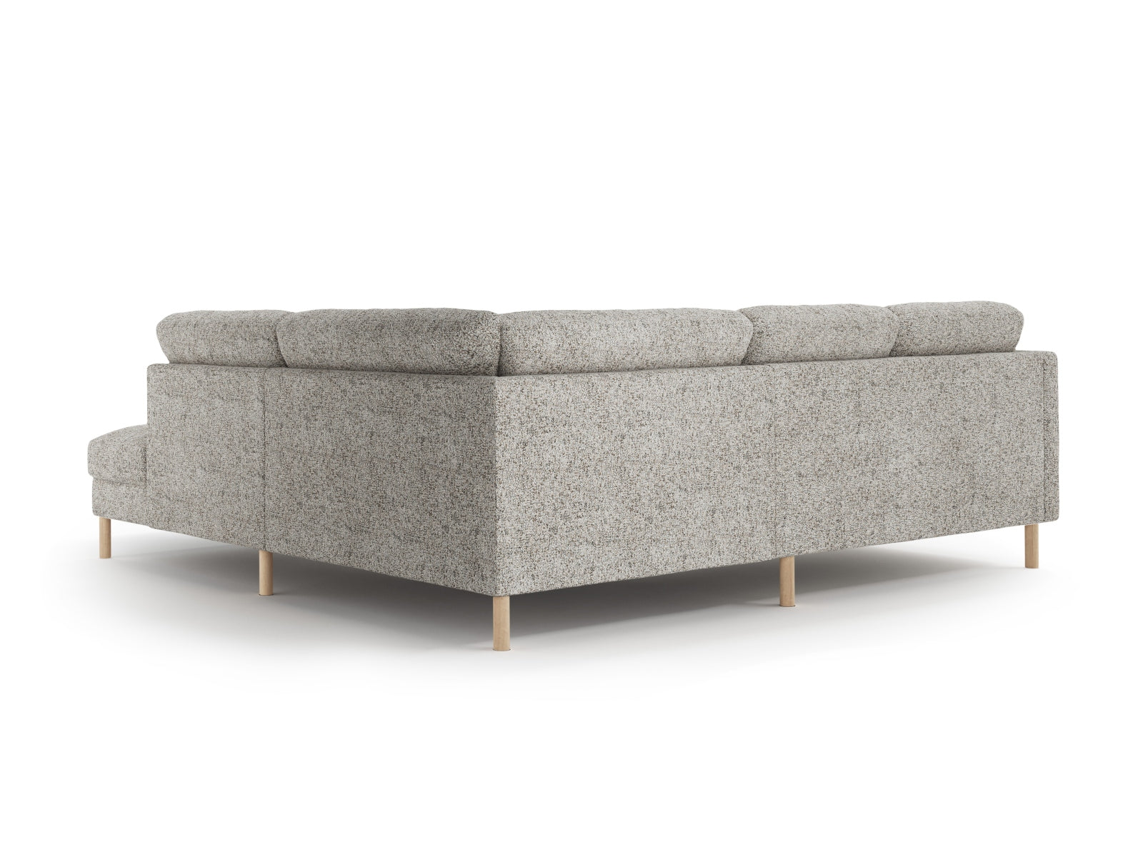 Beige Melange Eden Ecksofa von Micadoni, 4-Sitzer, modernes Design für stilvolle Wohnräume und gemütliche Entspannung.