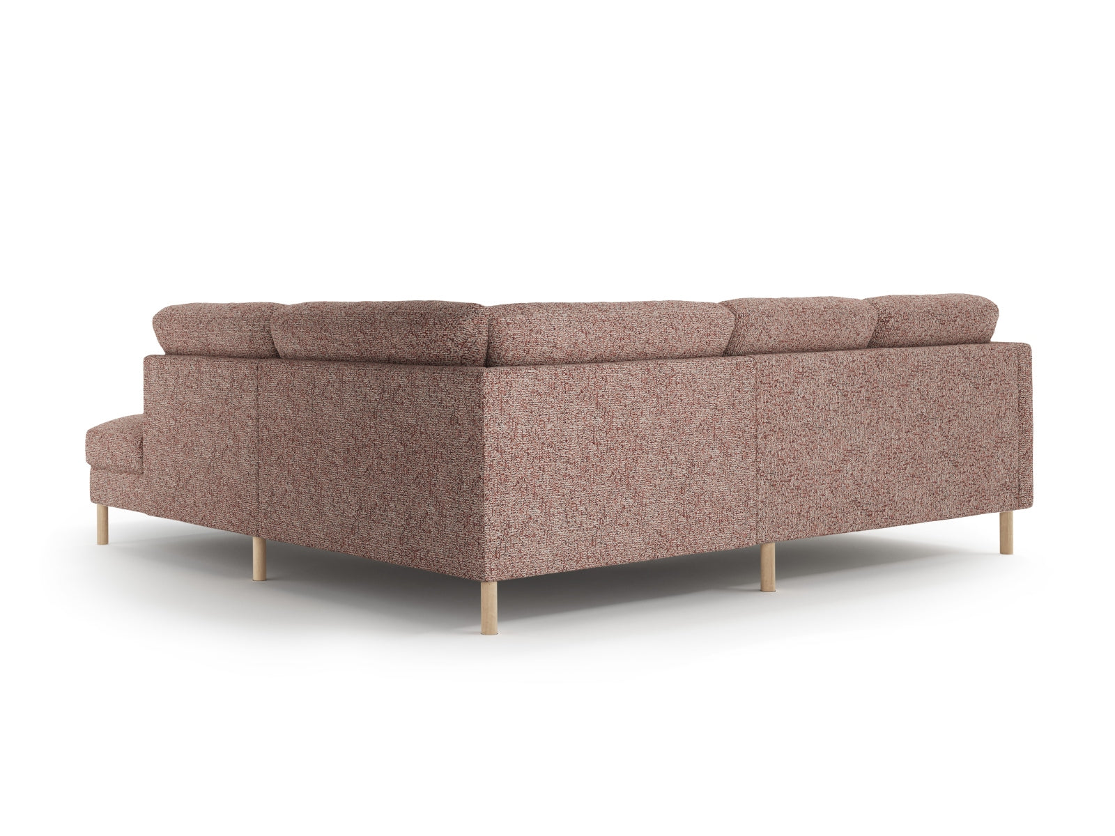 Elegantes Eden Ecksofa rechts, 4-Sitzer in sanftem Pink Melange, perfekt für stilvolle und einladende Wohnambiente.