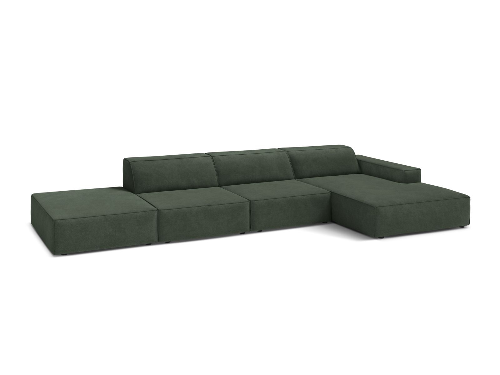 Elegantes 5-Sitzer Ecksofa Jodie in Moss Green-Liberty, ideal für stilvolle Wohnräume, präsentiert von Micadoni.
