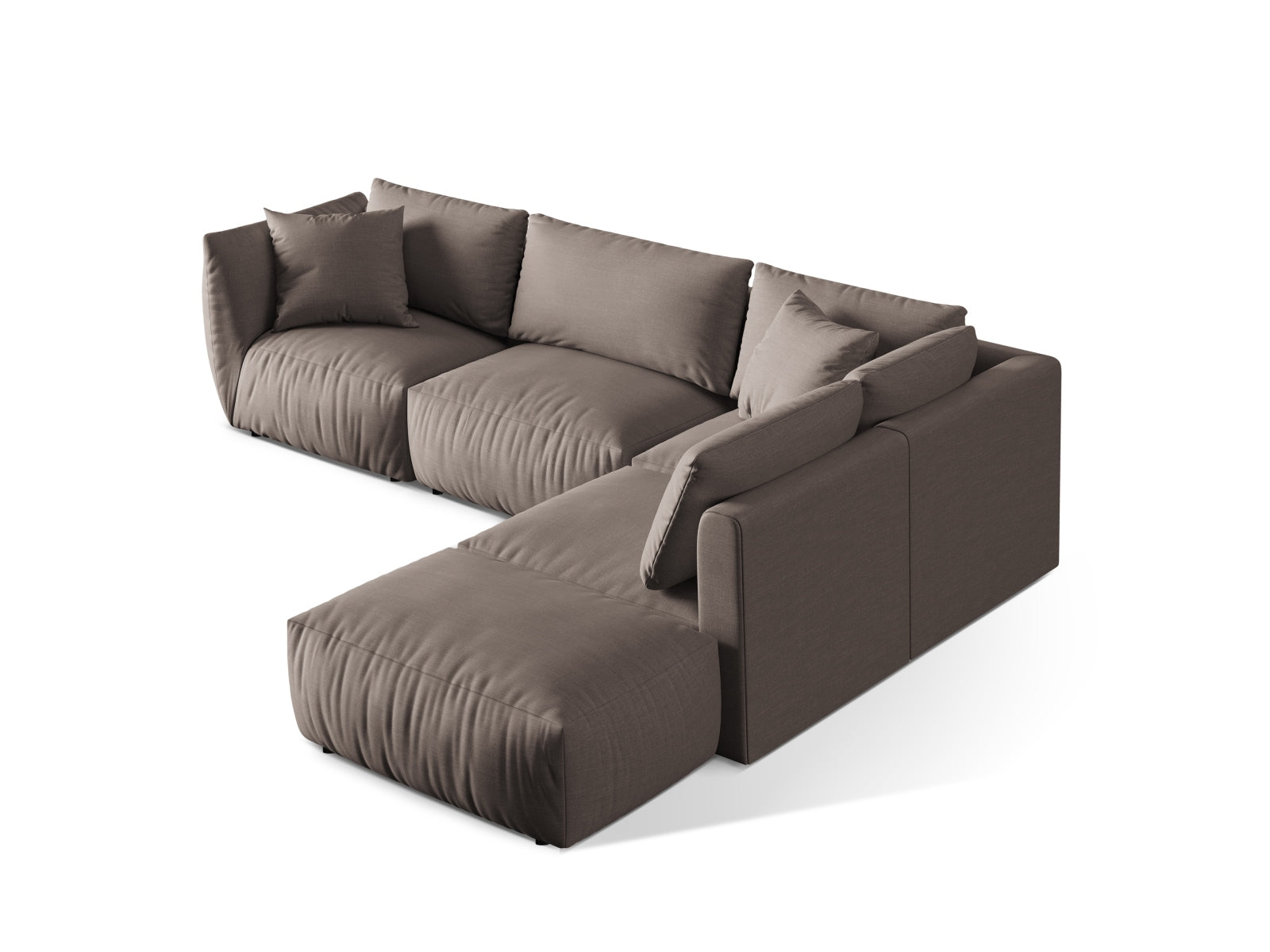 Modernes Chris Modular Ecksofa rechts, 4-Sitzer in dezentem Grau, ideal für gemütliche und stilvolle Wohnräume. Hochwertige Verarbeitung von Micadoni.