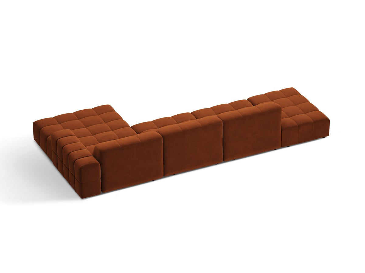 5-Sitzer Ecksofa rechts Jennifer in Terracotta-Bluvel präsentiert im Onlineshop von KAQTU Design AG. Ecksofa rechts ist von Micadoni
