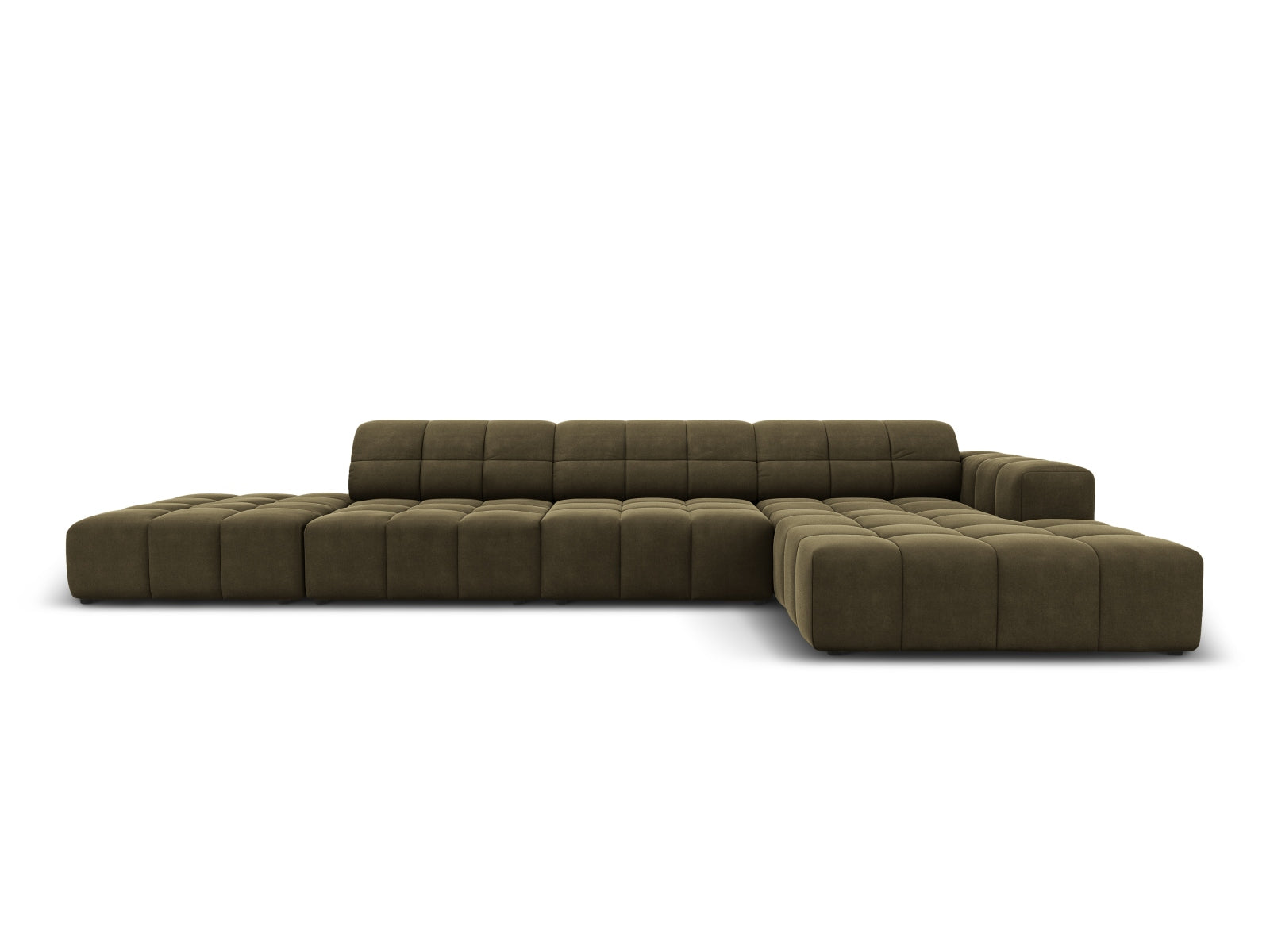 Jennifer Velour Ecksofa rechts 5 Sitzer in Green präsentiert im Onlineshop von KAQTU Design AG. Ecksofa rechts ist von Micadoni
