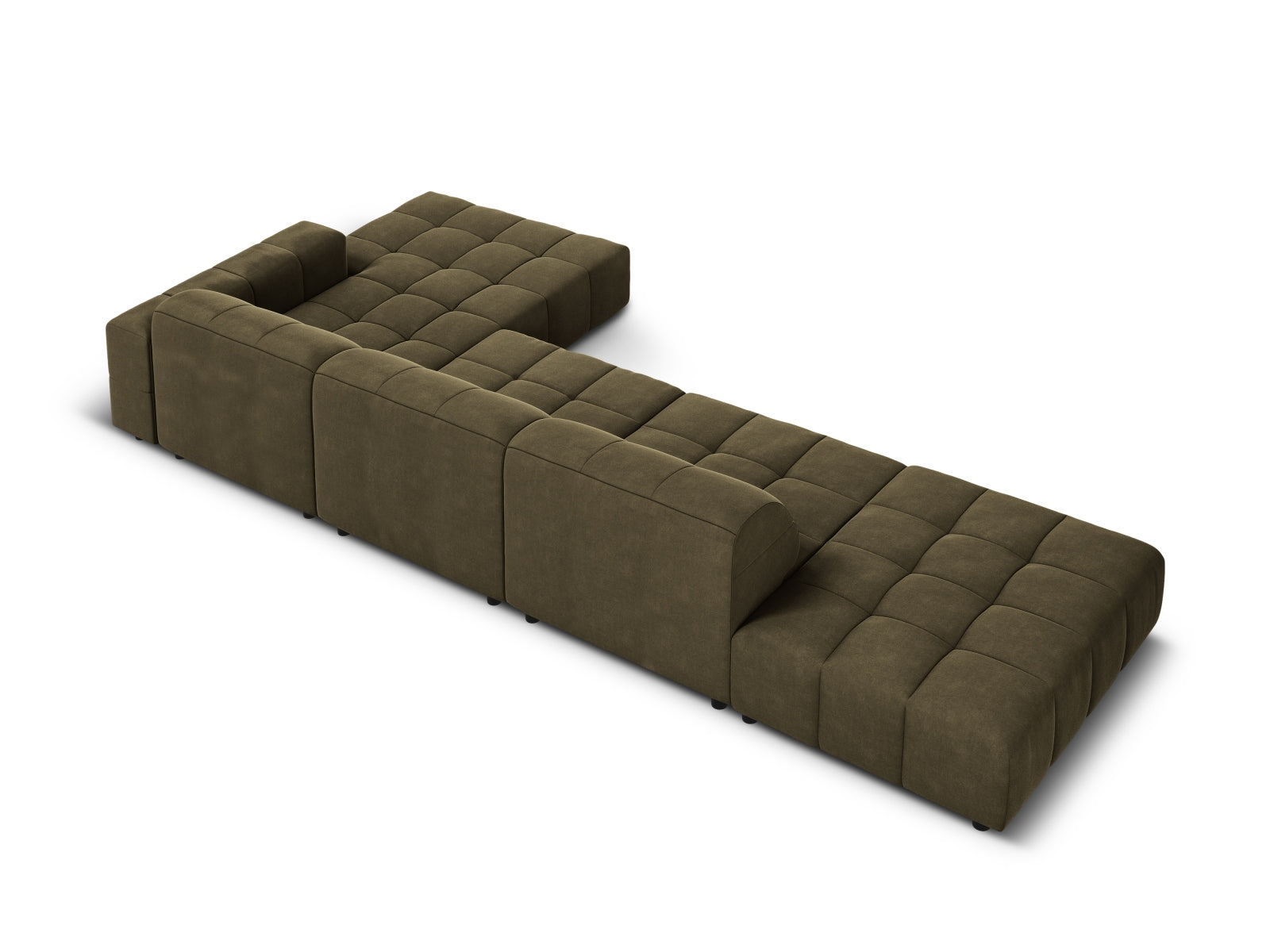Jennifer Velour Ecksofa rechts 5 Sitzer in Green präsentiert im Onlineshop von KAQTU Design AG. Ecksofa rechts ist von Micadoni
