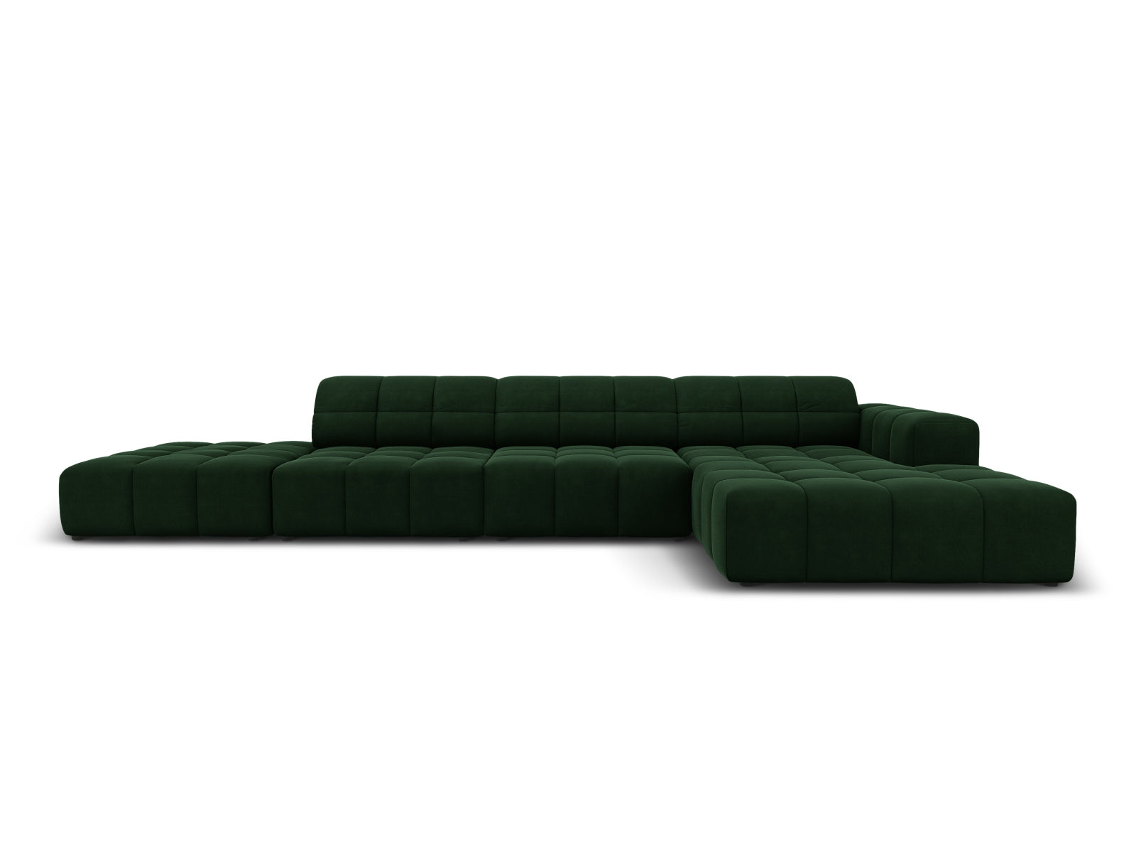 Jennifer Velour Ecksofa rechts 5 Sitzer in Bottle Green präsentiert im Onlineshop von KAQTU Design AG. Ecksofa rechts ist von Micadoni