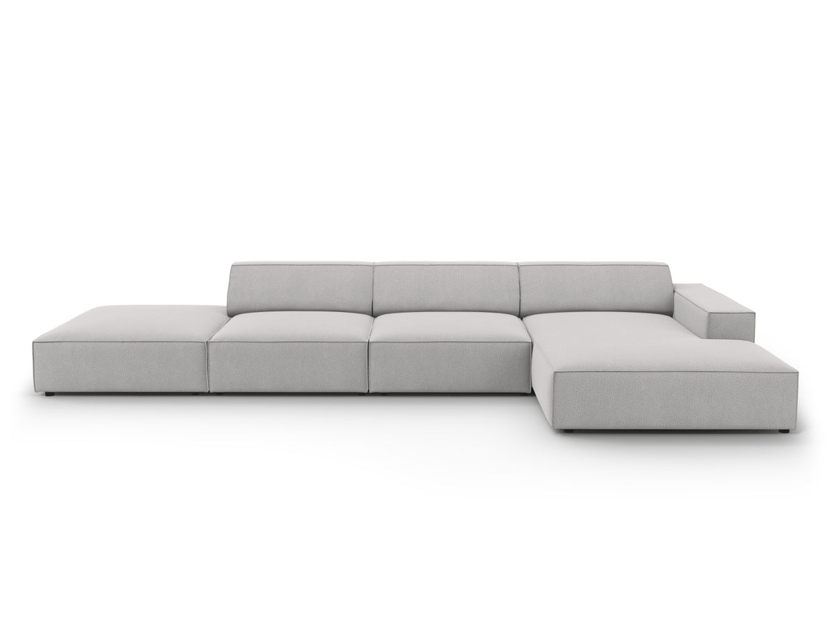 Jodie Modulares Ecksofa rechts 5 Sitzer in Light Grey-Megan präsentiert im Onlineshop von KAQTU Design AG. L-Sofa rechts ist von Micadoni