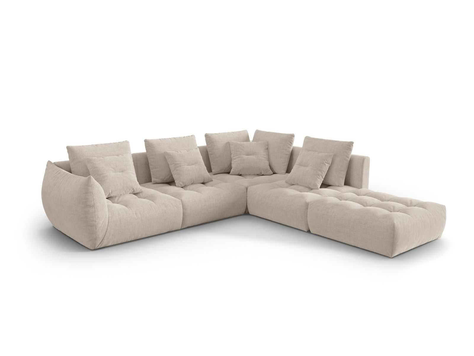 Bloom Modular Ecksofa rechts 4 Sitzer in Dark Beige präsentiert im Onlineshop von KAQTU Design AG. Ecksofa rechts ist von Micadoni