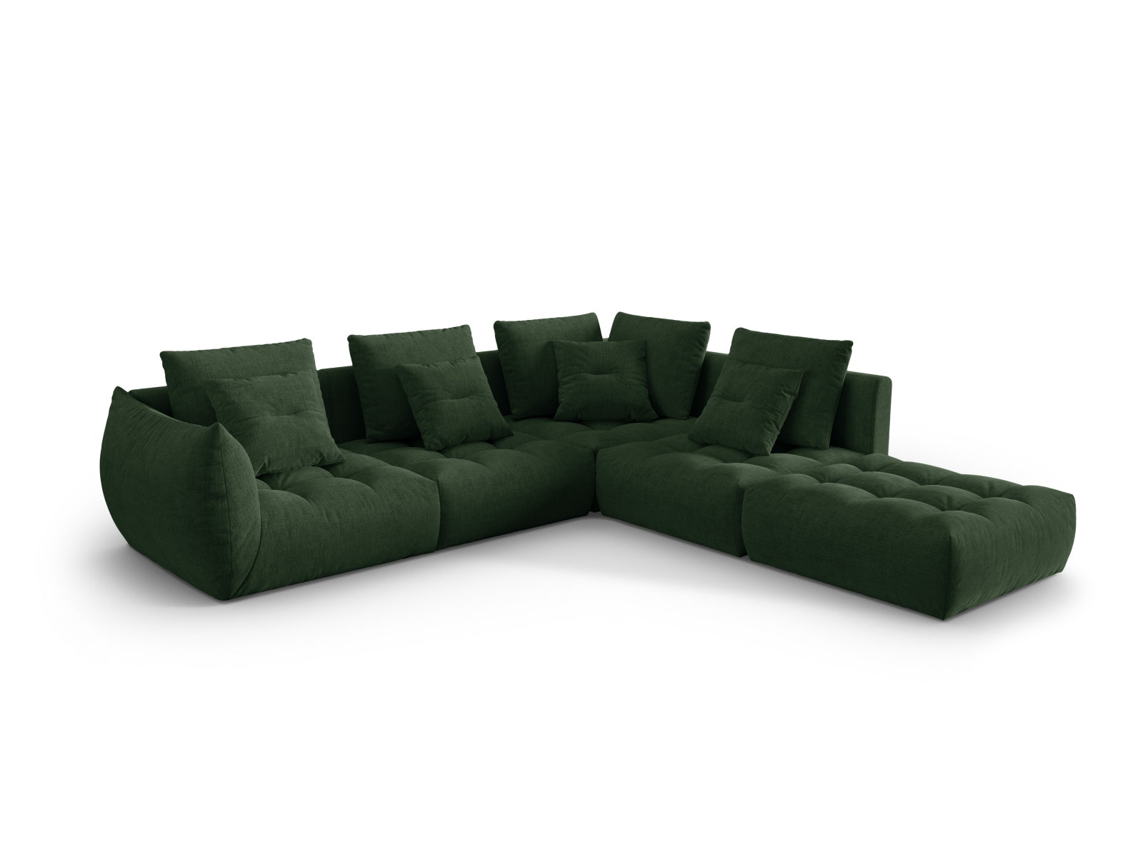 Bloom Modular Ecksofa rechts 4 Sitzer in Moss Green präsentiert im Onlineshop von KAQTU Design AG. Ecksofa rechts ist von Micadoni