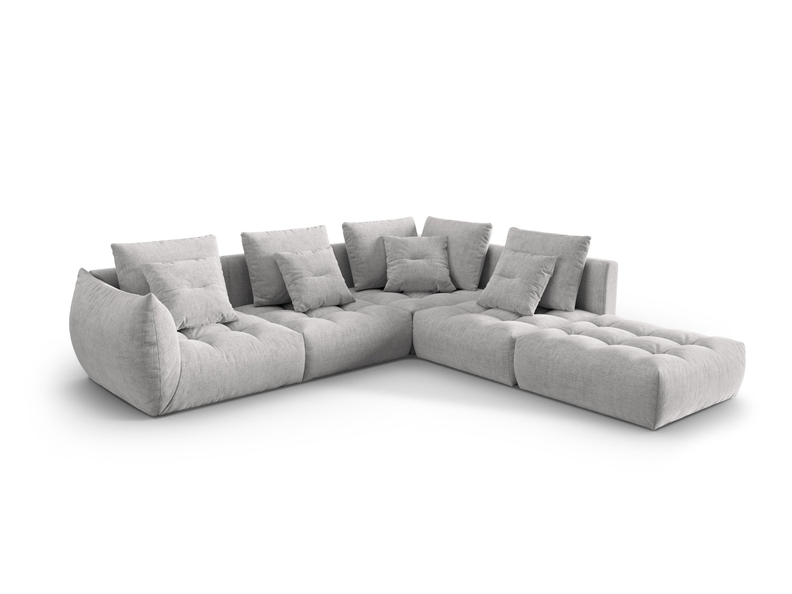Bloom Modular Ecksofa rechts 4 Sitzer in Silver präsentiert im Onlineshop von KAQTU Design AG. Ecksofa rechts ist von Micadoni