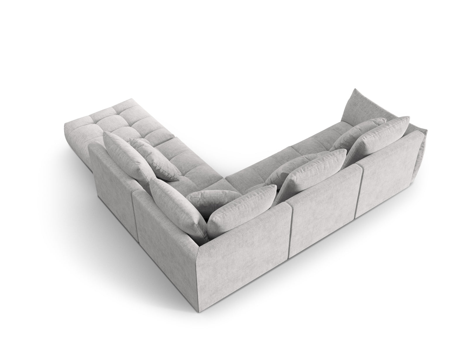 Bloom Modular Ecksofa rechts 4 Sitzer in Silver präsentiert im Onlineshop von KAQTU Design AG. Ecksofa rechts ist von Micadoni