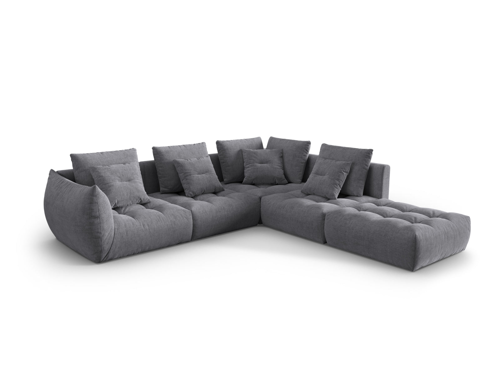Bloom Modular Ecksofa rechts 4 Sitzer in Grey präsentiert im Onlineshop von KAQTU Design AG. Ecksofa rechts ist von Micadoni