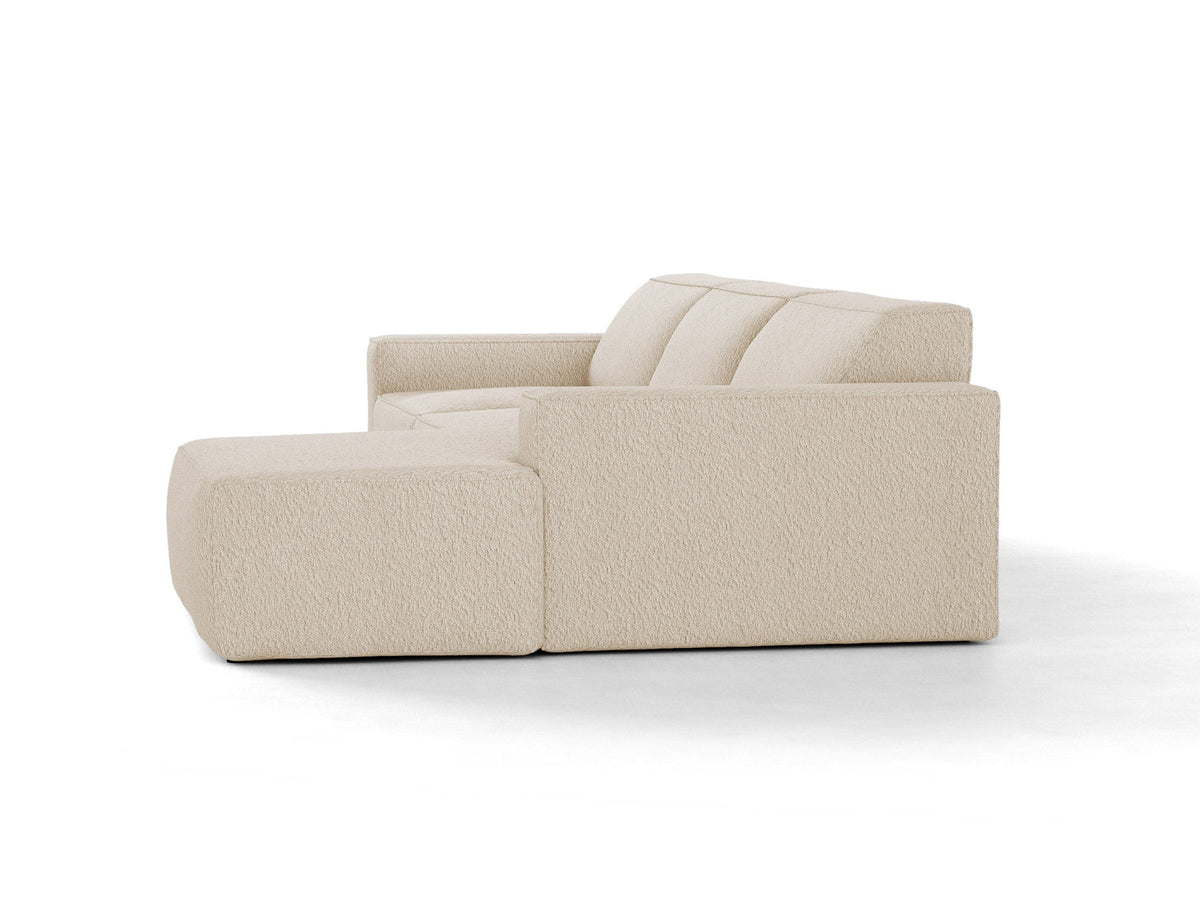 Jodie Boucle modulares Ecksofa rechts 4 Sitzer in Beige-Baloo präsentiert im Onlineshop von KAQTU Design AG. L-Sofa rechts ist von Micadoni
