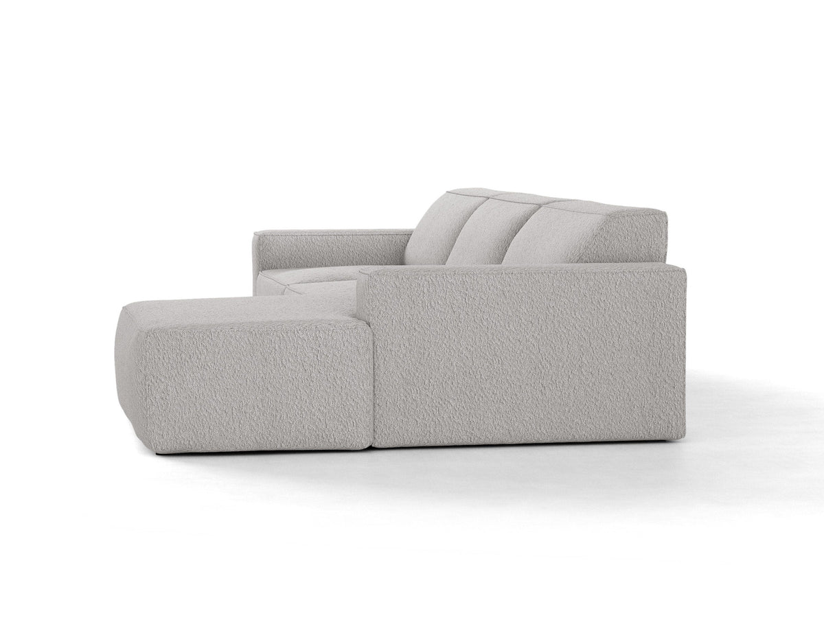Jodie Boucle modulares Ecksofa rechts 4 Sitzer in Light Grey-Baloo präsentiert im Onlineshop von KAQTU Design AG. L-Sofa rechts ist von Micadoni