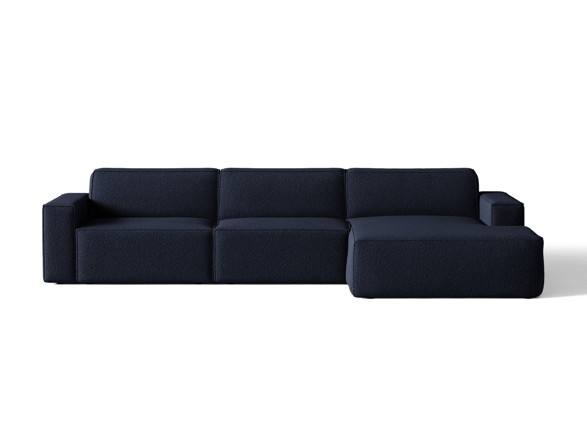 Jodie Boucle modulares Ecksofa rechts 4 Sitzer in Dark Blue-Baloo präsentiert im Onlineshop von KAQTU Design AG. L-Sofa rechts ist von Micadoni