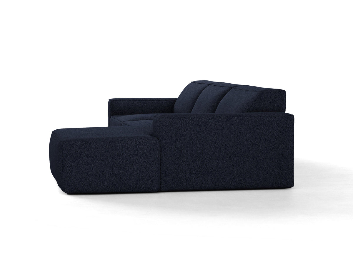 Jodie Boucle modulares Ecksofa rechts 4 Sitzer in Dark Blue-Baloo präsentiert im Onlineshop von KAQTU Design AG. L-Sofa rechts ist von Micadoni