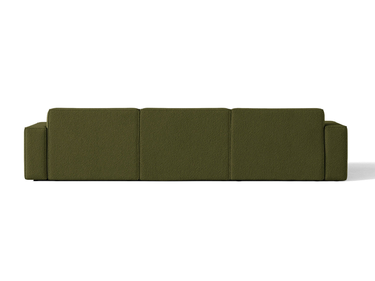 Jodie Boucle modulares Ecksofa rechts 4 Sitzer in Dark Olive Green-Baloo präsentiert im Onlineshop von KAQTU Design AG. L-Sofa rechts ist von Micadoni
