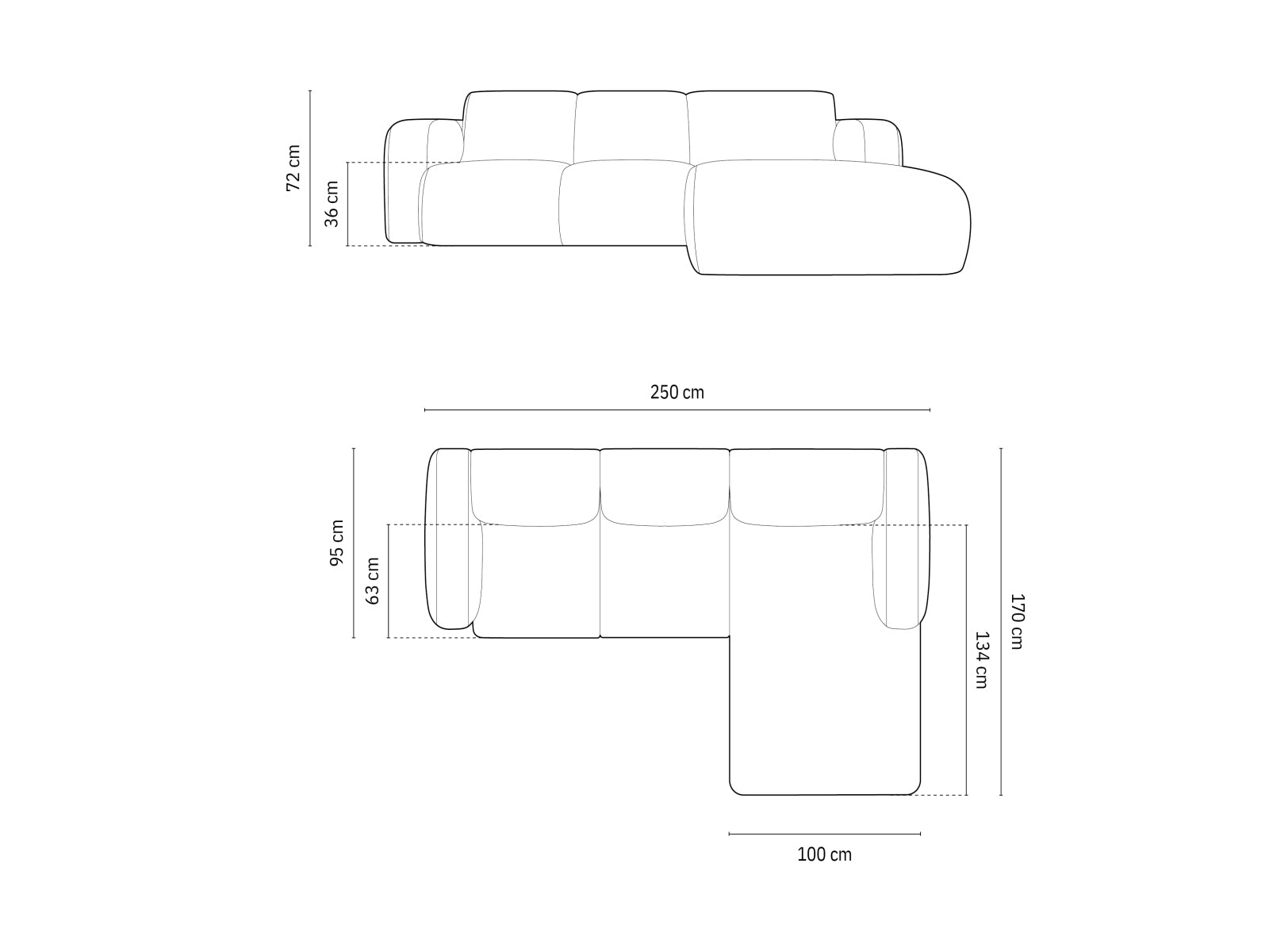Molino Boucle Ecksofa rechts 4 Sitzer in White präsentiert im Onlineshop von KAQTU Design AG. Ecksofa rechts ist von Micadoni