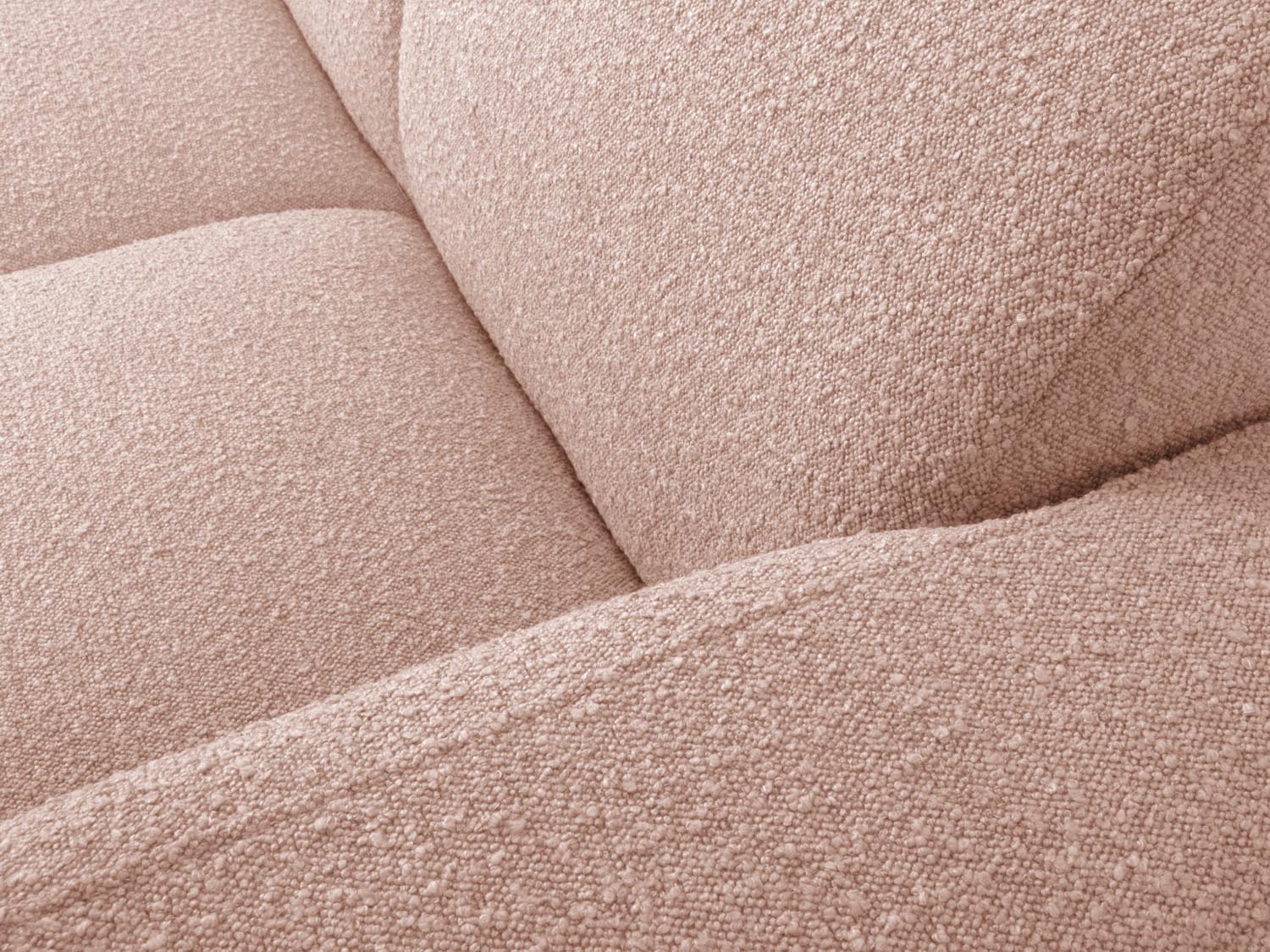 Molino Boucle Ecksofa rechts 4 Sitzer in Powder Pink präsentiert im Onlineshop von KAQTU Design AG. Ecksofa rechts ist von Micadoni