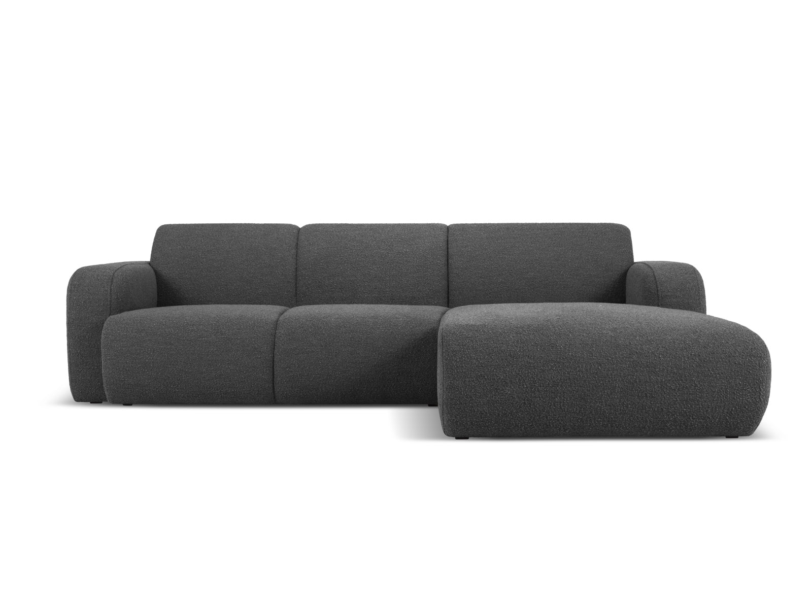 Molino Boucle Ecksofa rechts 4 Sitzer in Dark Grey-Baloo präsentiert im Onlineshop von KAQTU Design AG. L-Sofa rechts ist von Micadoni
