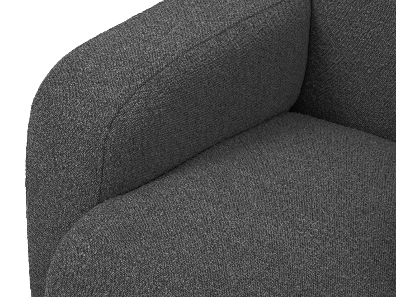 Molino Boucle Ecksofa rechts 4 Sitzer in Dark Grey präsentiert im Onlineshop von KAQTU Design AG. Ecksofa rechts ist von Micadoni