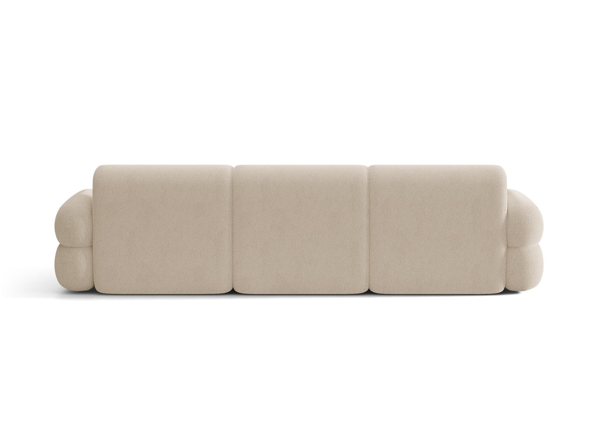 Neo Linkes Ecksofa von Micadoni in dunklem Olivgrün, L-Form mit hoher Rückenlehne, strukturiertem Baloo-Stoff und schwarzen Kunststoffbeinen.