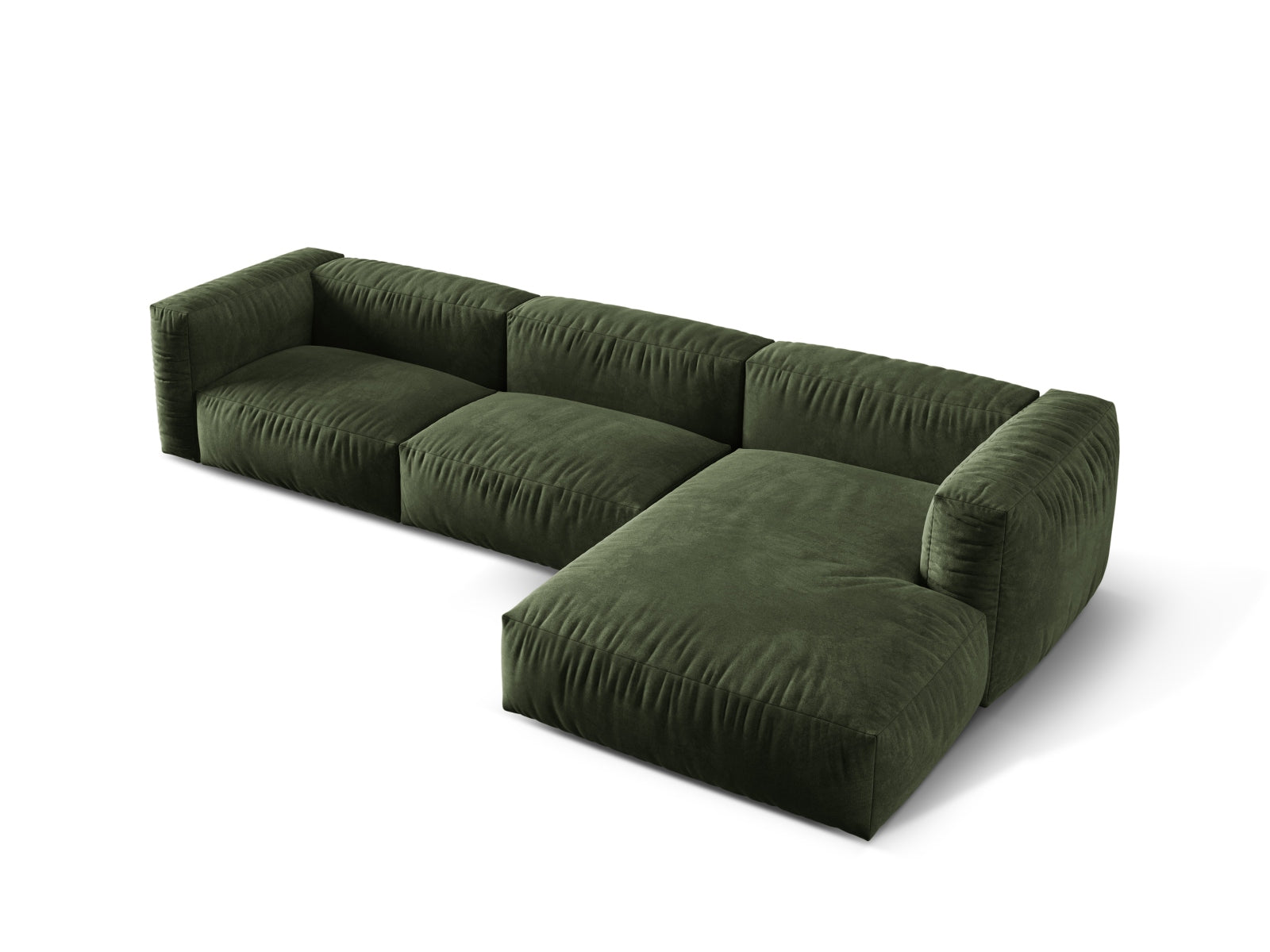 Martina Modulares Ecksofa rechts 3 Sitzer in Green präsentiert im Onlineshop von KAQTU Design AG. Ecksofa rechts ist von Micadoni