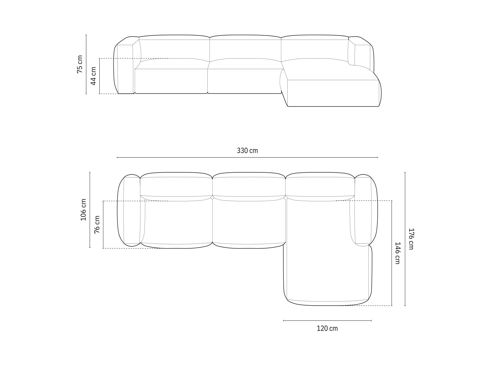 Martina Modulares Ecksofa rechts 3 Sitzer in Deep Petrol präsentiert im Onlineshop von KAQTU Design AG. Ecksofa rechts ist von Micadoni