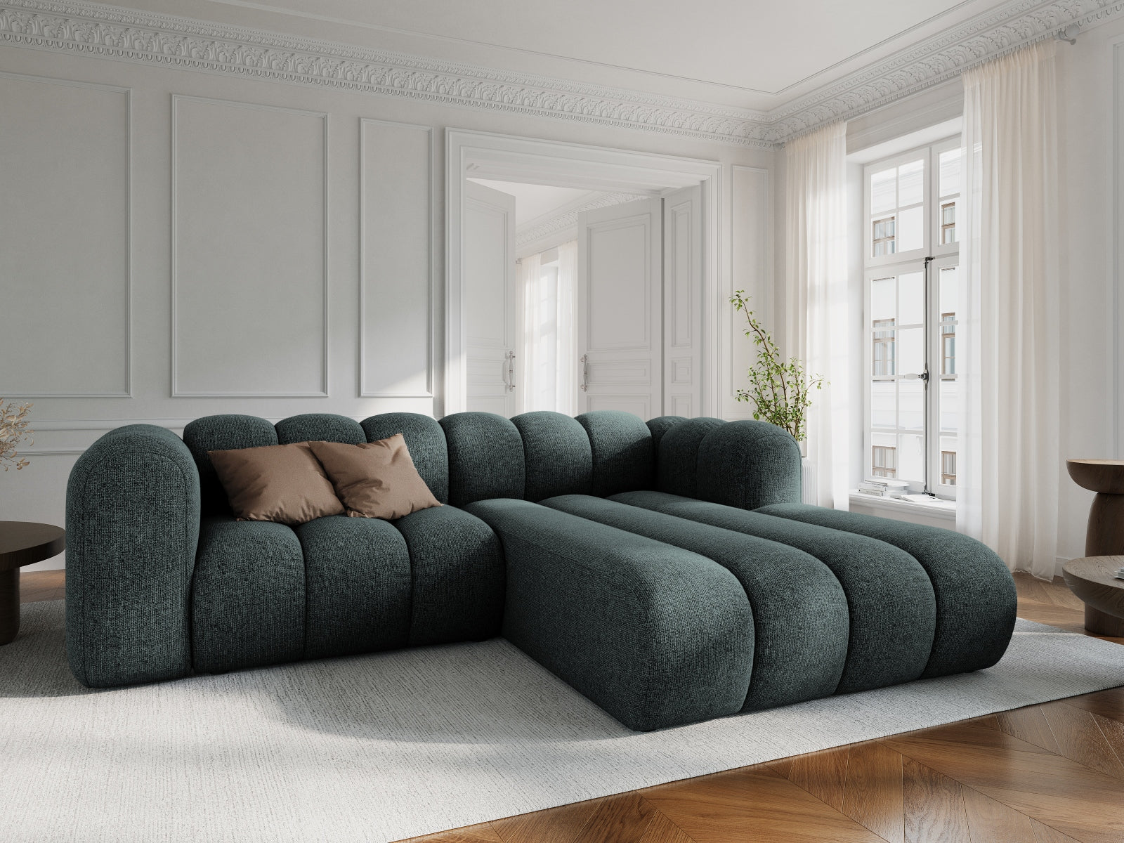 Lupine Modulares Ecksofa rechts 3 Sitzer in Petrol präsentiert im Onlineshop von KAQTU Design AG. Ecksofa rechts ist von Micadoni