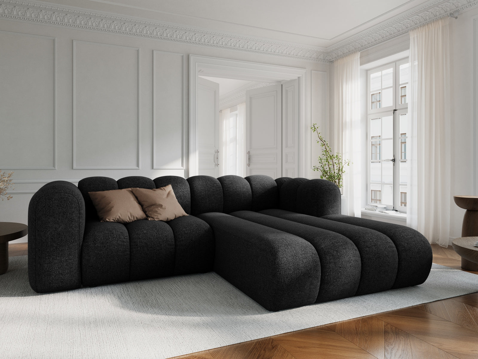 Lupine Modulares Ecksofa rechts 3 Sitzer in Black präsentiert im Onlineshop von KAQTU Design AG. Ecksofa rechts ist von Micadoni