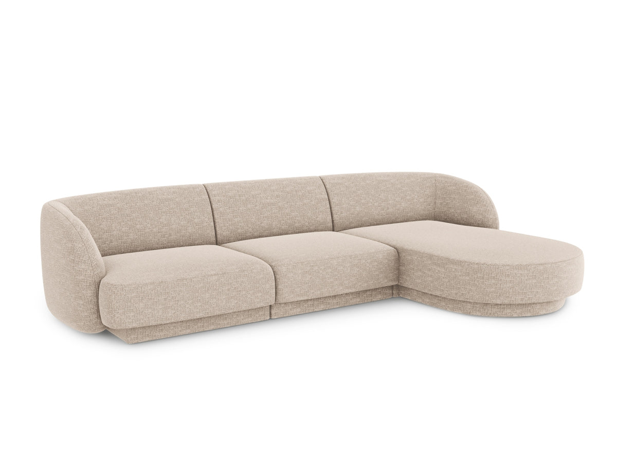 Miley Ecksofa rechts 4 Sitzer in Beige-Haga präsentiert im Onlineshop von KAQTU Design AG. L-Sofa rechts ist von Micadoni