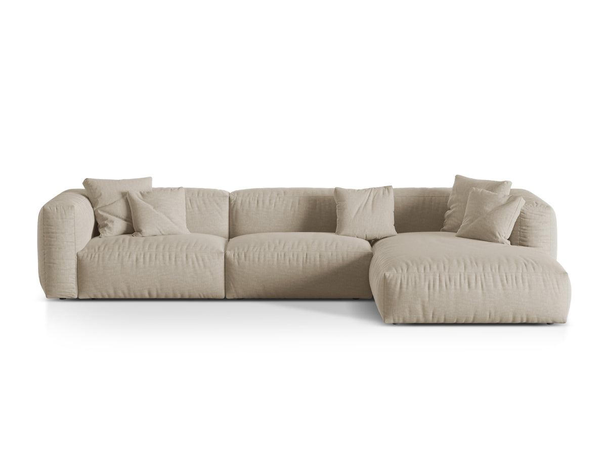 Martina Modulares Ecksofa rechts 3 Sitzer in Light Beige-Boston präsentiert im Onlineshop von KAQTU Design AG. L-Sofa rechts ist von Micadoni