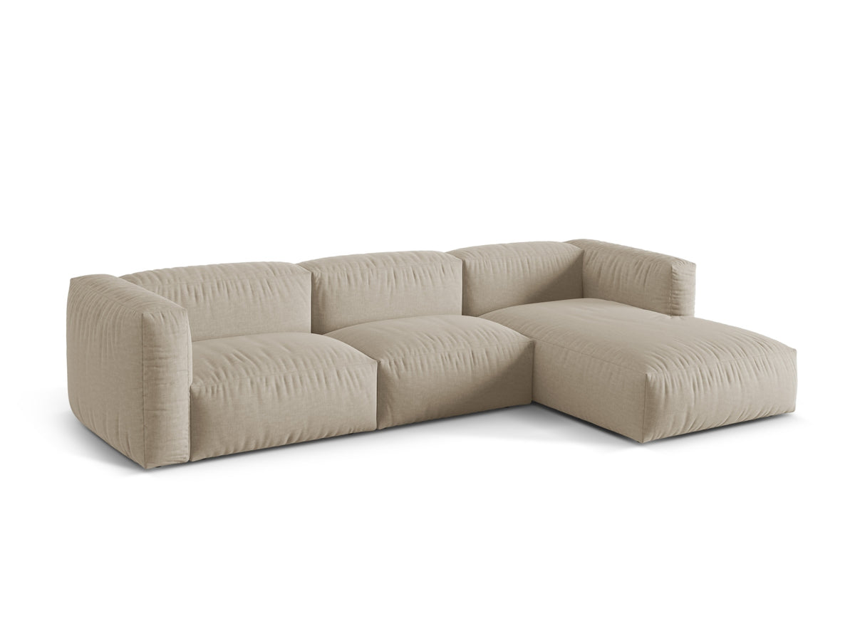 Martina Modulares Ecksofa rechts 3 Sitzer in Light Beige-Boston präsentiert im Onlineshop von KAQTU Design AG. L-Sofa rechts ist von Micadoni