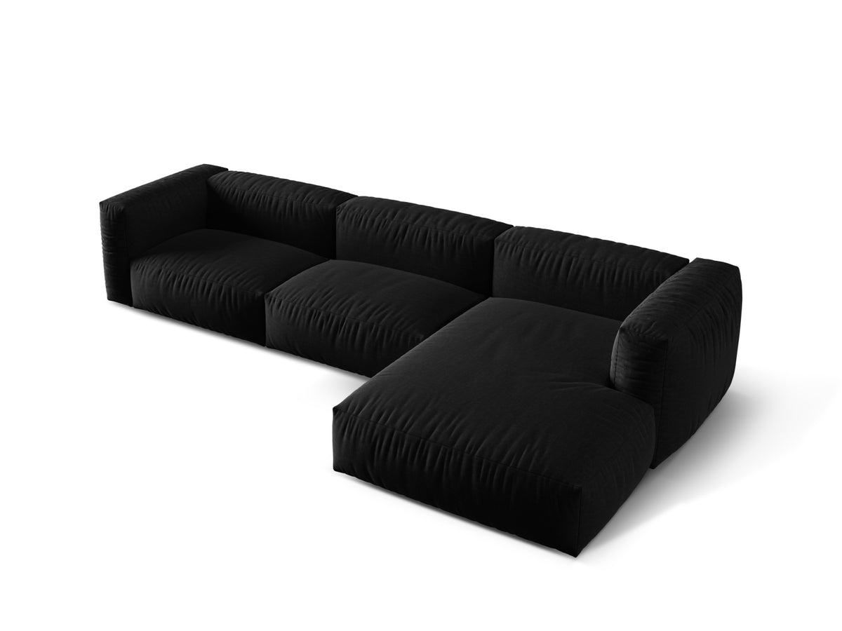 Martina Modulares Ecksofa rechts 3 Sitzer in Black-Boston präsentiert im Onlineshop von KAQTU Design AG. L-Sofa rechts ist von Micadoni