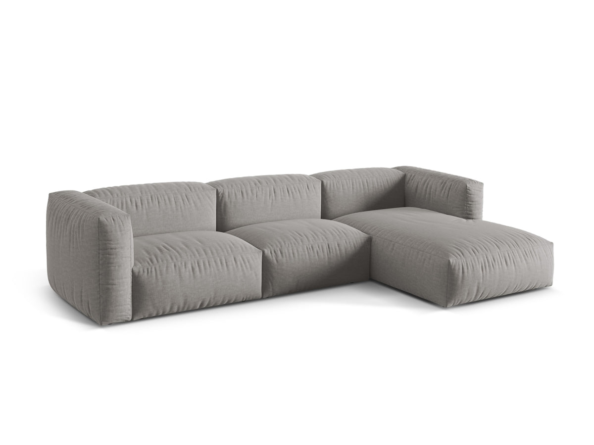 Martina Modulares Ecksofa rechts 3 Sitzer in Light Grey-Boston präsentiert im Onlineshop von KAQTU Design AG. L-Sofa rechts ist von Micadoni