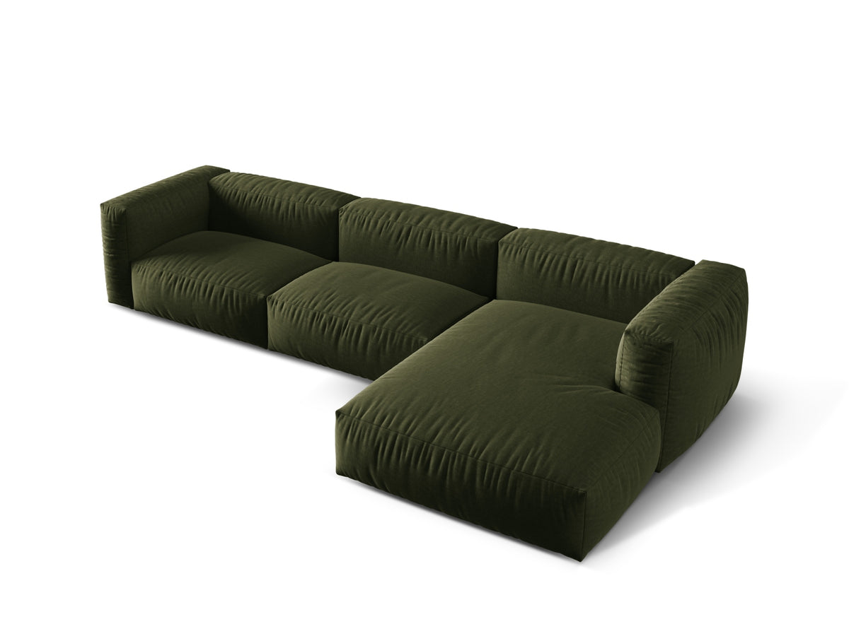 Martina Modulares Ecksofa rechts 3 Sitzer in Green-Boston präsentiert im Onlineshop von KAQTU Design AG. L-Sofa rechts ist von Micadoni