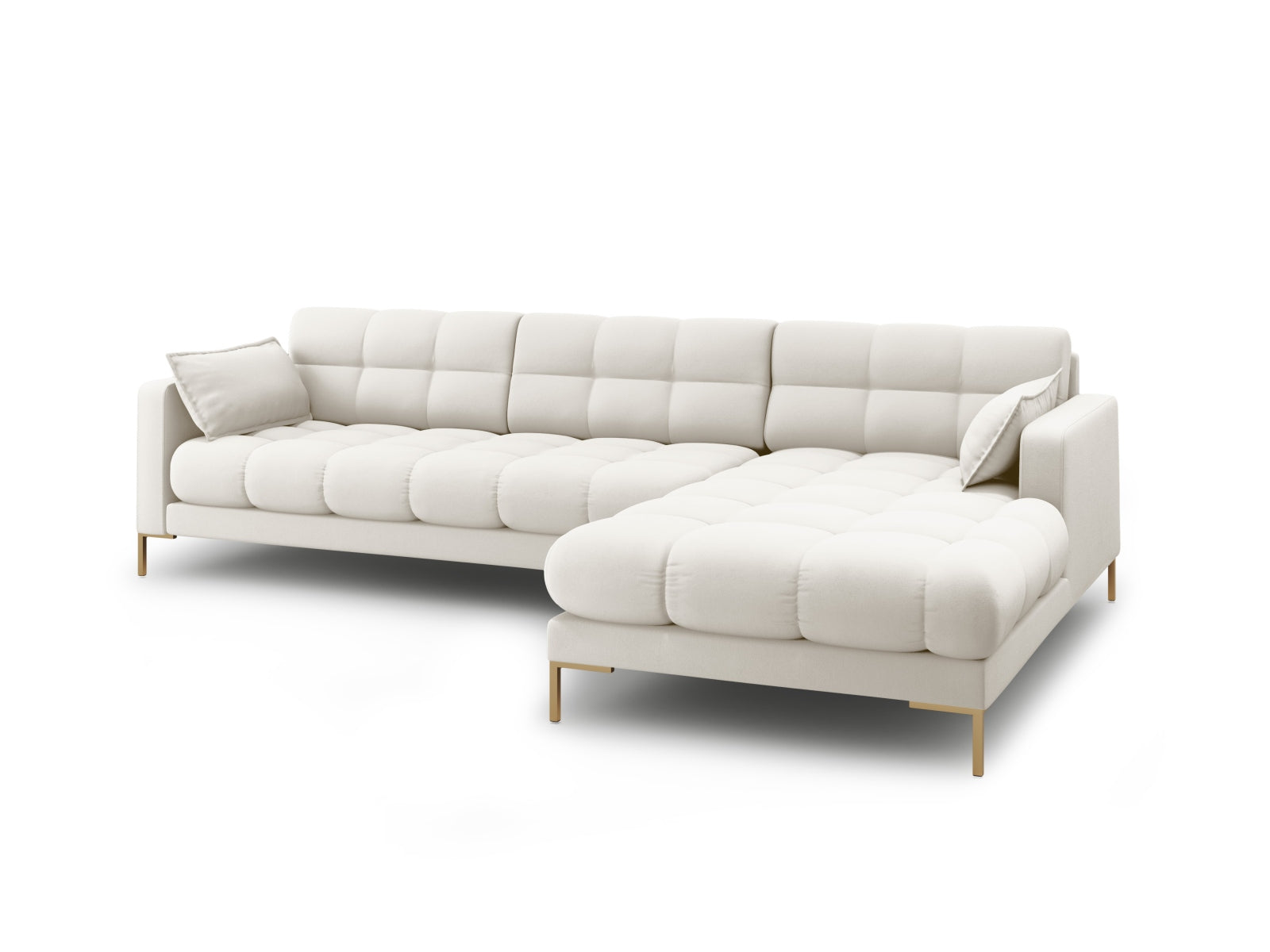 Mamaia Ecksofa rechts 5 Sitzer in Light Beige/Gold präsentiert im Onlineshop von KAQTU Design AG. Ecksofa rechts ist von Micadoni