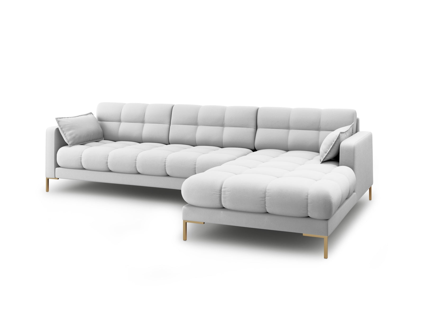 Mamaia Ecksofa rechts 5 Sitzer in Light Grey/Gold präsentiert im Onlineshop von KAQTU Design AG. Ecksofa rechts ist von Micadoni