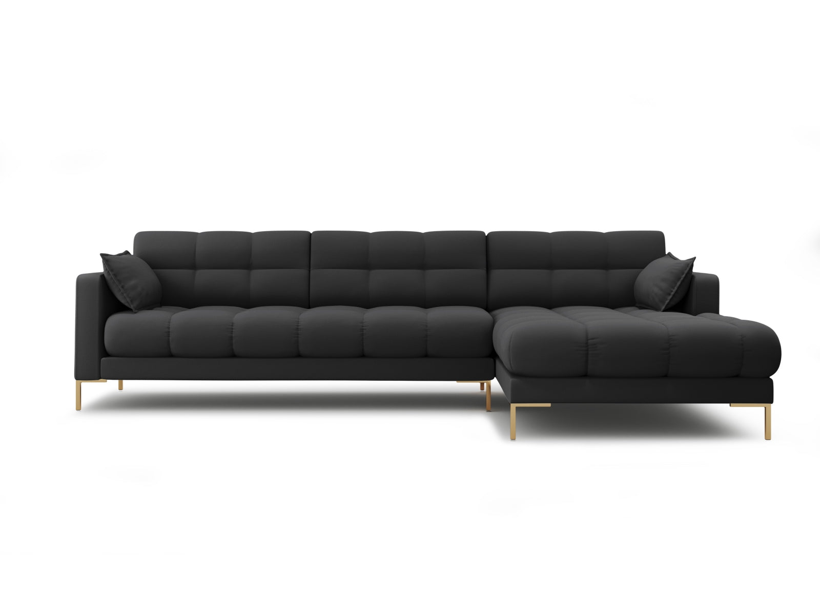 Mamaia Ecksofa rechts 5 Sitzer in Dark Grey/Gold präsentiert im Onlineshop von KAQTU Design AG. Ecksofa rechts ist von Micadoni