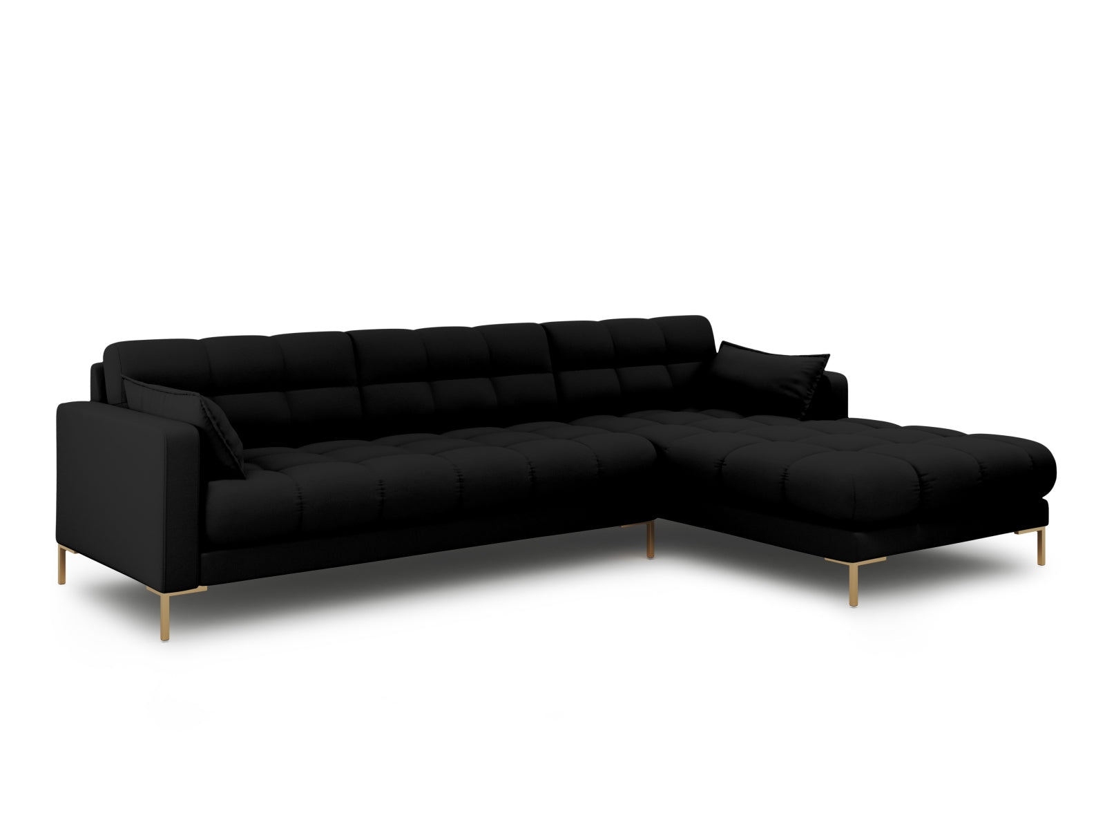 Mamaia Ecksofa rechts 5 Sitzer in Black/Gold präsentiert im Onlineshop von KAQTU Design AG. Ecksofa rechts ist von Micadoni