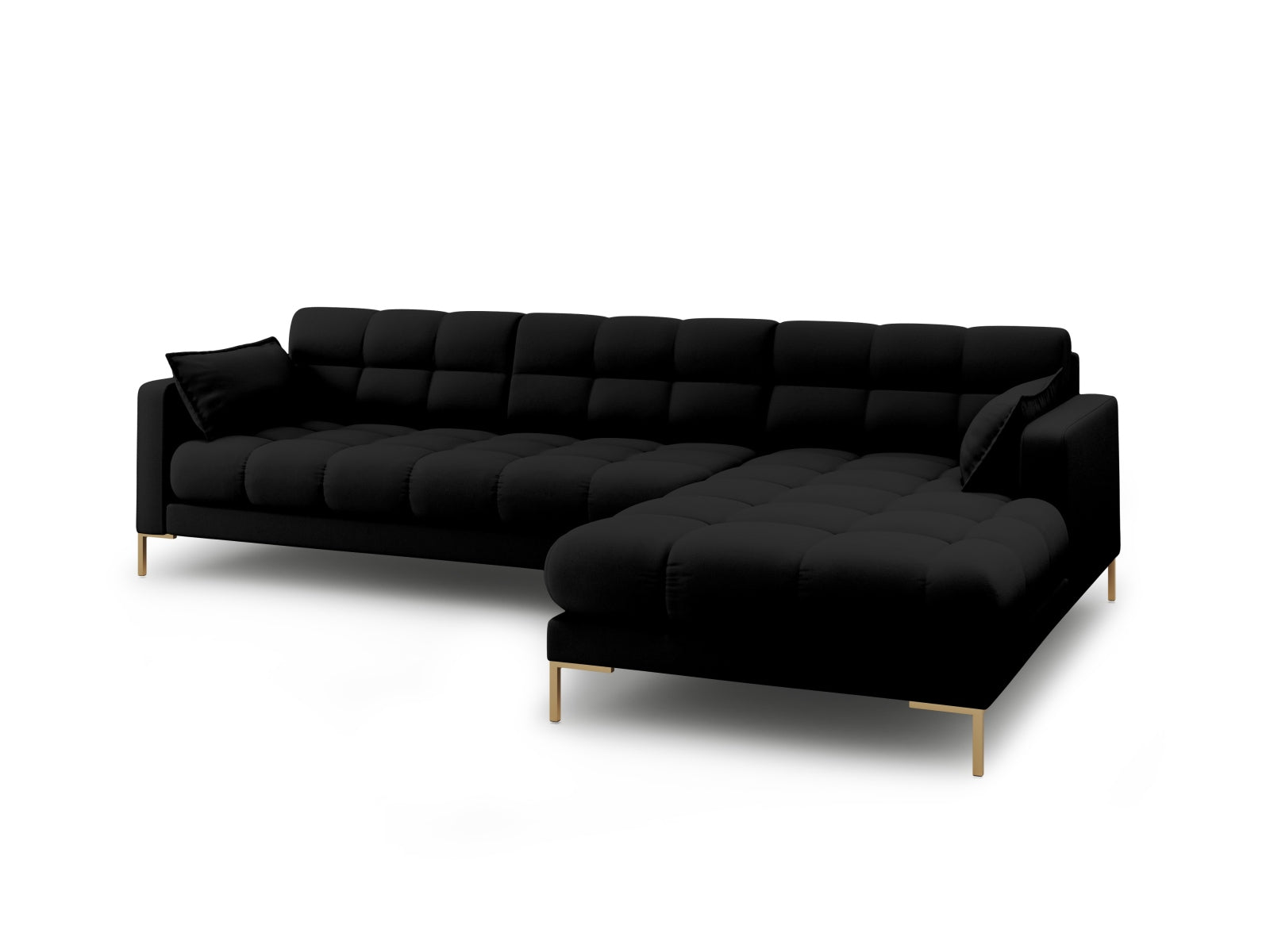 Mamaia Ecksofa rechts 5 Sitzer in Black/Gold präsentiert im Onlineshop von KAQTU Design AG. Ecksofa rechts ist von Micadoni