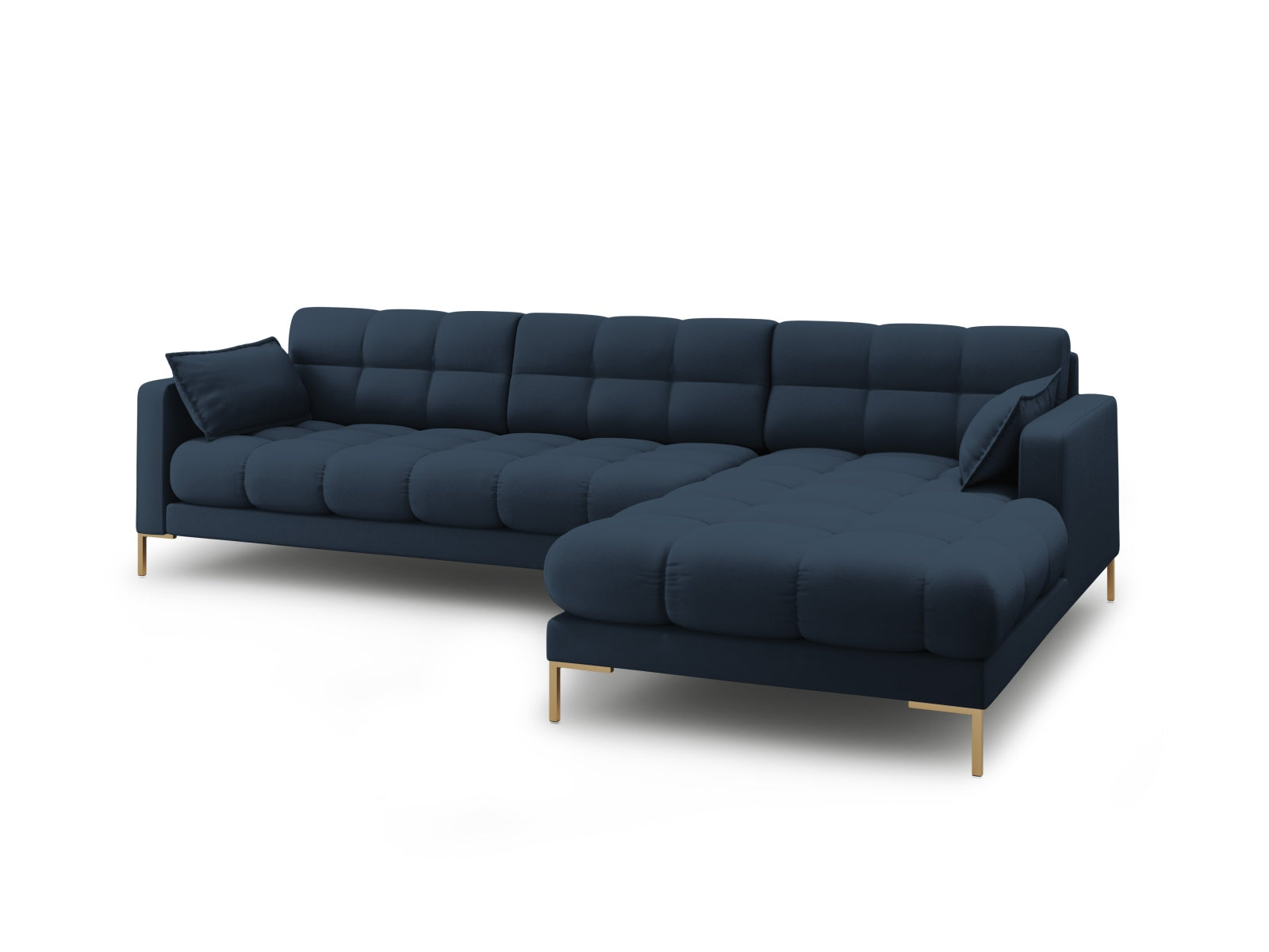 Mamaia Ecksofa rechts 5 Sitzer in Blue/Gold präsentiert im Onlineshop von KAQTU Design AG. Ecksofa rechts ist von Micadoni