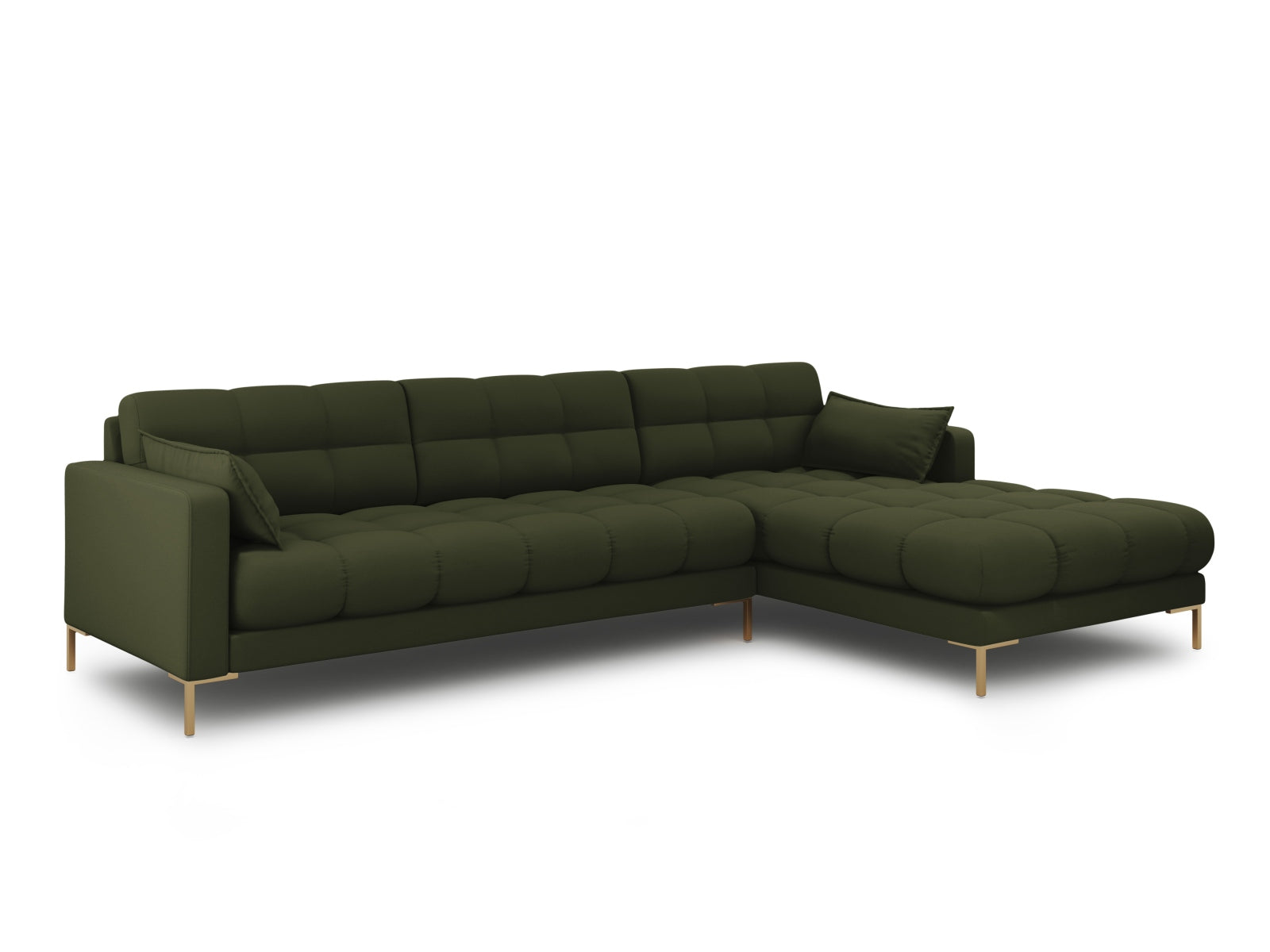 Mamaia Ecksofa rechts 5 Sitzer in Green/Gold präsentiert im Onlineshop von KAQTU Design AG. Ecksofa rechts ist von Micadoni