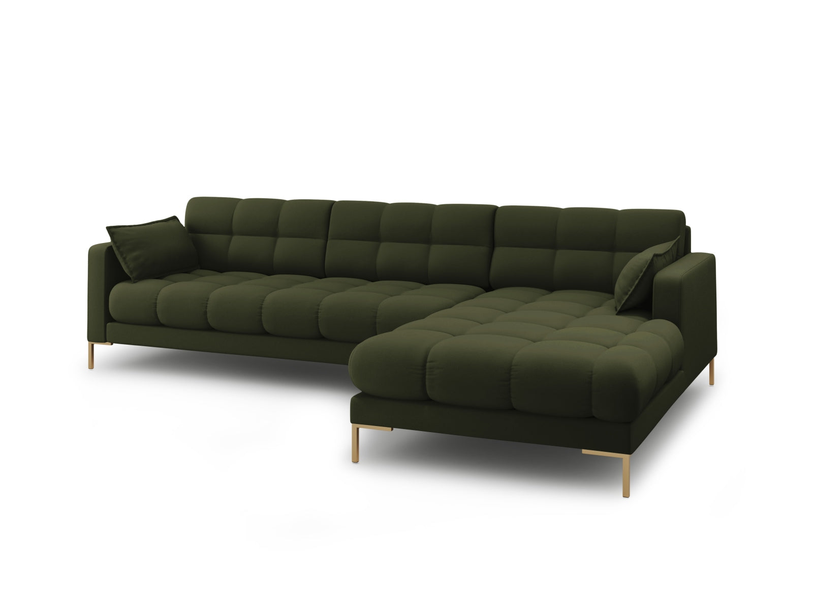 Mamaia Ecksofa rechts 5 Sitzer in Green/Gold präsentiert im Onlineshop von KAQTU Design AG. Ecksofa rechts ist von Micadoni